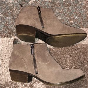 Lucky Brand Taupe Double Zipper Bootie